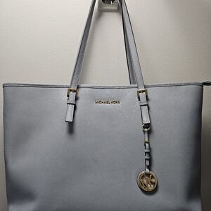 Michael Kors Light Blue Tote Bag.